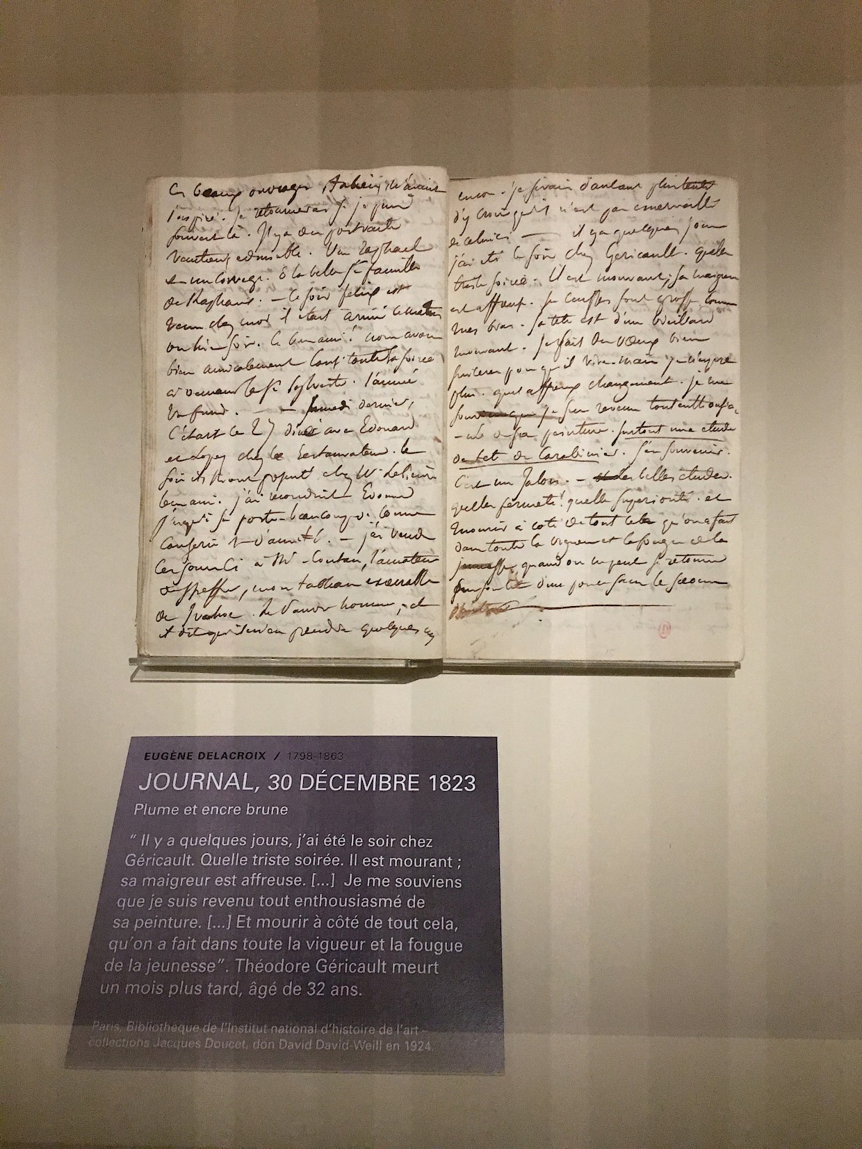 image of Delacroix journal with fountain pen inkblots