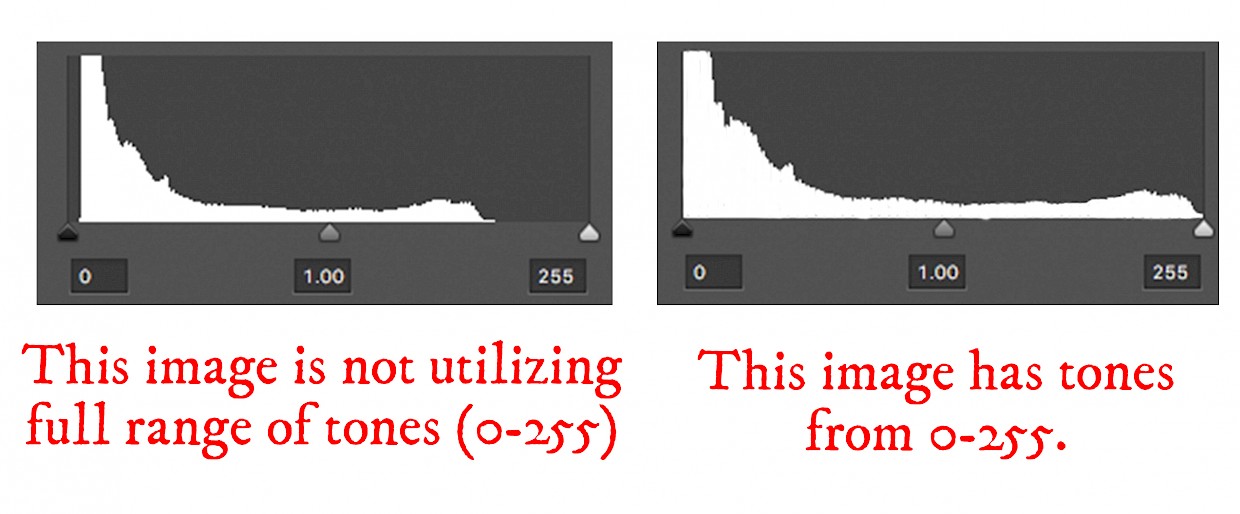 histogram photoshop level tones